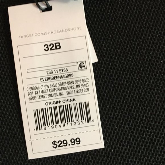 NWT Shade & Shore Triangle Bikini Top Underwire Ribbed Evergreen Size 32B - Picture 10 of 10